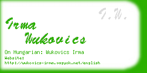 irma wukovics business card